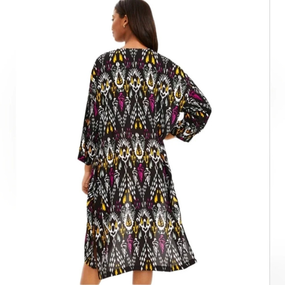 Loft Women's Long Line Ikat Print Kimono/ Topper Size XS / Small - Picture 2 of 9